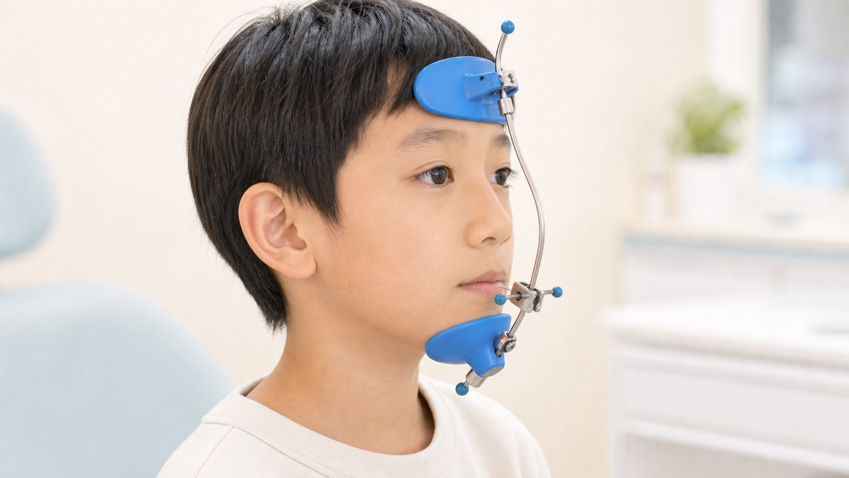 上顎前方牽引装置を装着したお子さん