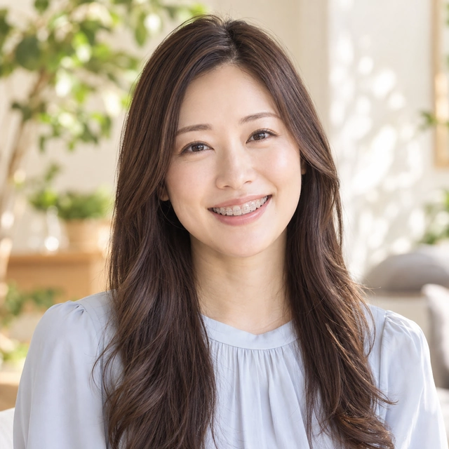 セラミックの女性の笑顔