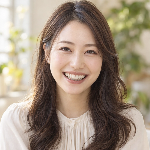 ハーフリンガルの女性の笑顔