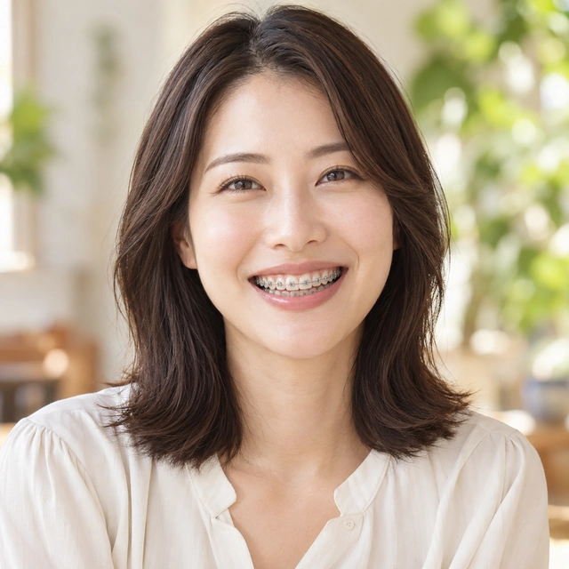 メタルの女性の笑顔