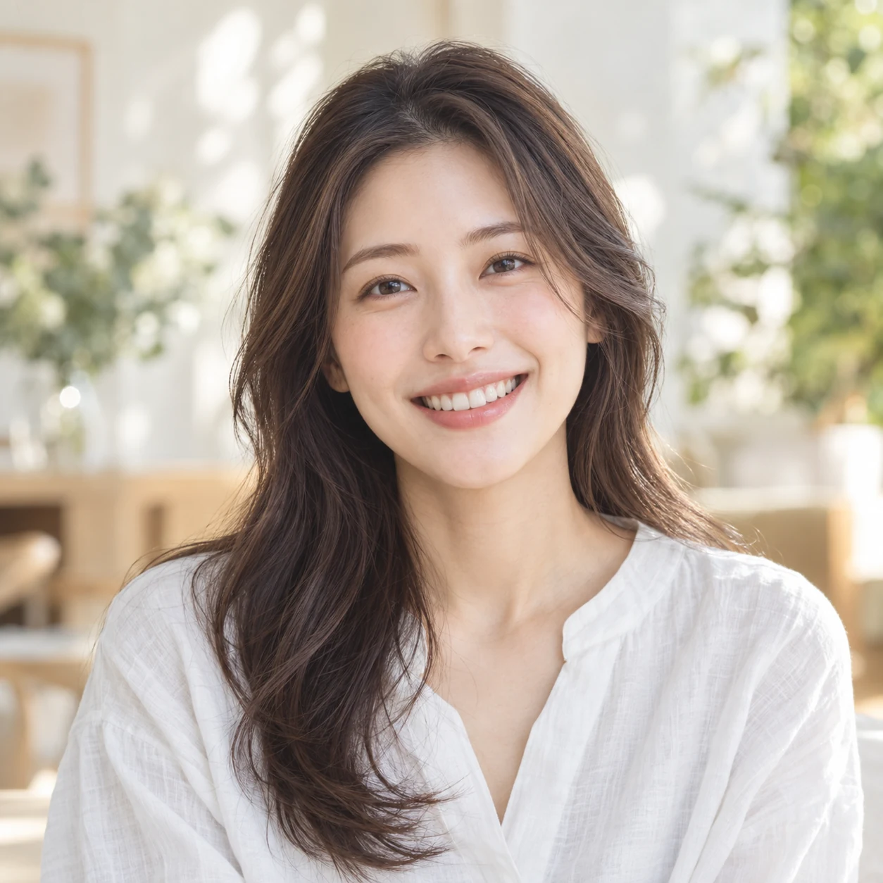 自然に微笑む女性のイメージ
